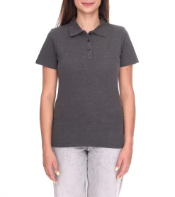 Poloshirts & Blusen*Elevate Helios Damen Polo-Shirt Baumwolle Polo-Hemd Pique-Strick 180 g/m² 38107980 meliert Anthrazit