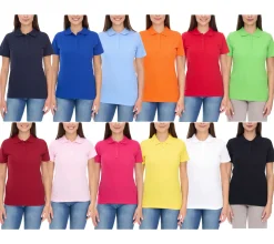 Poloshirts & Blusen*Elevate Helios Damen Polo-Shirt Baumwolle Polo-Hemd Pique-Strick 180 g/m² 38107 in Weiß, Rot, Blau, Gelb, Pink, Orange, Grün oder Schwarz