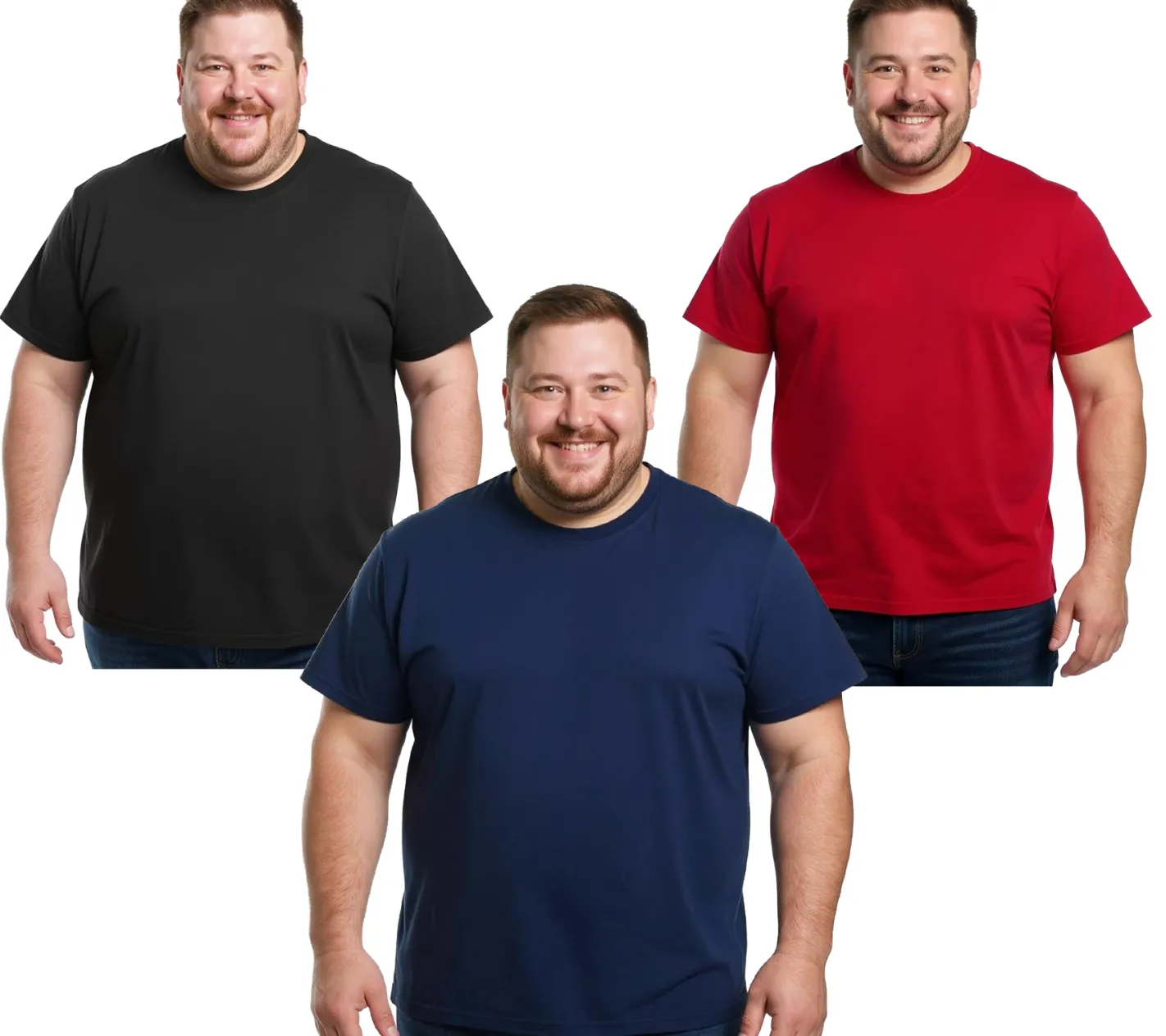 T-Shirts & Tank Tops|Große Größen*Elevate Heros Herren T-Shirt auch in 4XL & 5XL schlichtes Baumwoll-Shirt 150 g/m2 Basic-Shirt Unterzieh-Shirt Große Größen Rot, Schwarz oder Navy