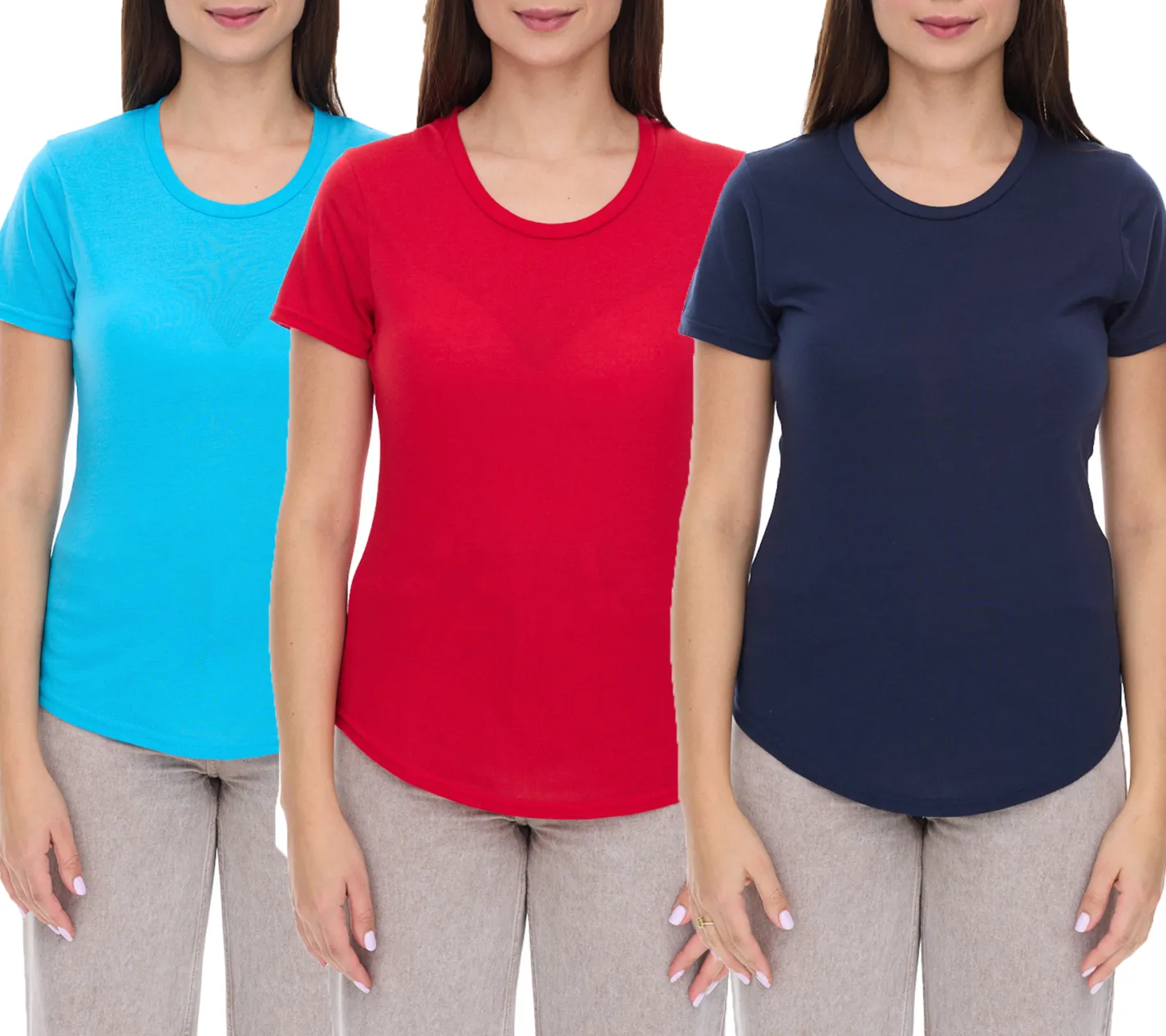 Tops & T-Shirts*Elevate Jade Damen T-Shirt nachhaltiges Kurzarm-Shirt 160 g/m2 Basic-Shirt Unterzieh-Shirt Hellblau, Navy oder Rot