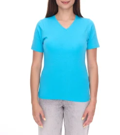 Tops & T-Shirts*Elevate Kawartha nachhaltiges Damen T-Shirt schlichtes Baumwoll-Shirt 200 g/m2 Basic-Shirt Unterzieh-Shirt 3801743 Hellblau