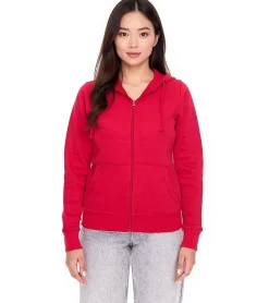 Große Größen|Sweater & Pullover*Elevate Theron Damen Sweat-Jacke mit 240 g/m2 Baumwoll-Sweater Kapuzen-Pullover Hoodie 3823025 Rot