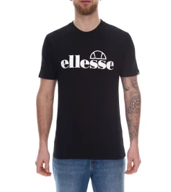 T-Shirts & Tank Tops*ellesse Fuenti T-Shirt Herren Baumwoll-Shirt mit Logo-Print Sport-Shirt SHP16469 Schwarz