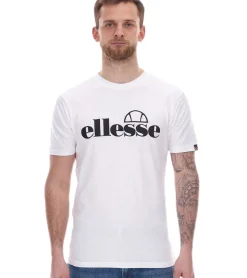 T-Shirts & Tank Tops*ellesse Fuenti T-Shirt Herren Baumwoll-Shirt mit Logo-Print Sport-Shirt SHP16469 Weiß