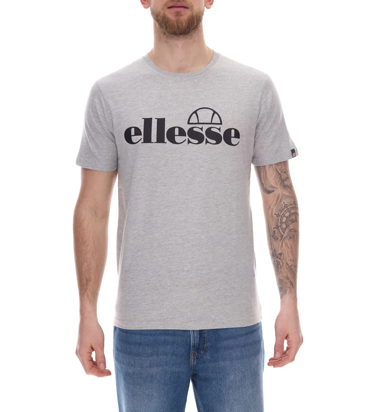 T-Shirts & Tank Tops*ellesse Fuenti T-Shirt Herren Baumwoll-Shirt mit Logo-Print Sport-Shirt SHP16469 Grau