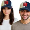 Caps & Mützen*Bio-Domes Headgear Eminem Unisex Trucker-Cap mit Logo-Stickerei stylische Baseball-Cap Fan-Artikel Navy/Weiß