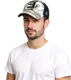 Caps & Mützen*BioworldMerch Eminem Unisex Trucker-Cap mit Logo-Stickerei im Camouflage-Look Baseball-Cap TC102253EMM Schwarz/Weiß/Grau