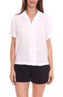 Poloshirts & Blusen*AjC 2er Pack Blusen luftige Damen Hemd-Blusen in zwei Farben mit Knopfleiste Blau/Weiß