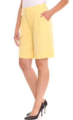 Shorts & Bermudas*AjC 2er Pack Damen Anzug-Shorts elegante kurze Hose im Sparpack Mode-Bermuda Wide Leg 49801848 Gelb