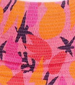 Röcke*AjC 2er Pack Damen Mini Rock gesmokter Sommerrock Strand-Rock 15382402 Orange/Pink/Rot/Lila