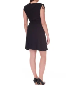 Kleider*AjC 2er Pack Damen Sommer-Kleid Maxi-Kleid mit floralem Allover-Print und schlichtes Mini-Kleid 25760756 Schwarz/Blau