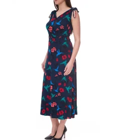 Kleider*AjC 2er Pack Damen Sommer-Kleid Maxi-Kleid mit floralem Allover-Print und schlichtes Mini-Kleid 25760756 Schwarz/Blau