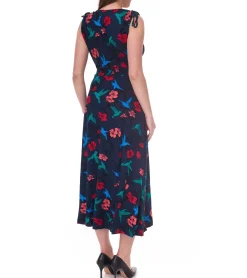 Kleider*AjC 2er Pack Damen Sommer-Kleid Maxi-Kleid mit floralem Allover-Print und schlichtes Mini-Kleid 25760756 Schwarz/Blau