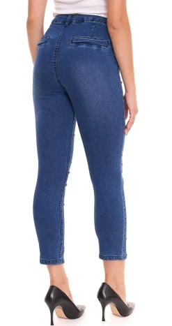 Hosen & Jeans*AjC 2er Pack Jeans Damen Slim-Fit Hose in knöchellänge High-Waist Hose mit Schlitz 73958310 Blau