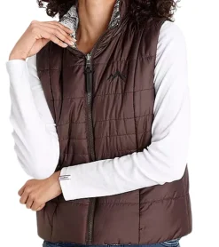 Mäntel & Jacken*ALPENBLITZ 2er Pack Damen Wende-Weste unifarbene und Allover-Print Stepp-Weste 48569704 Braun/Schwarz/Weiß