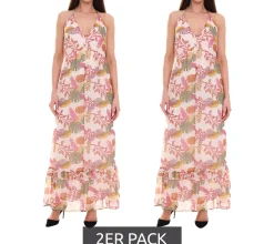 Kleider*Aniston 2er Pack CASUAL Damen Maxi-Kleid mit Allover-Print Sommer-Kleid 46746028 Bunt