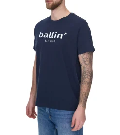 T-Shirts & Tank Tops*Ballin Est. 2013 3er Pack Herren nachhaltiges Baumwoll-Shirt mit Logo-Print auf der Front Kurzarm-Shirt SH-REG-H050 Weiß, Navy, Hellblau oder Schwarz