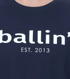 T-Shirts & Tank Tops*Ballin Est. 2013 3er Pack Herren nachhaltiges Baumwoll-Shirt mit Logo-Print auf der Front Kurzarm-Shirt SH-REG-H050 Weiß, Navy, Hellblau oder Schwarz