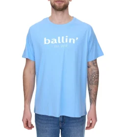 T-Shirts & Tank Tops*Ballin Est. 2013 3er Pack Herren nachhaltiges Baumwoll-Shirt mit Logo-Print auf der Front Kurzarm-Shirt SH-REG-H050 Weiß, Navy, Hellblau oder Schwarz