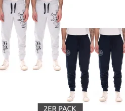 Große Größen|Jogginghosen & Fitnessmode*CAMP DAVID 2er Pack Herren Jogging-Hose mit Baumwollanteil Sweat-Hose Trainings-Hose 428251 Dunkelblau oder Grau