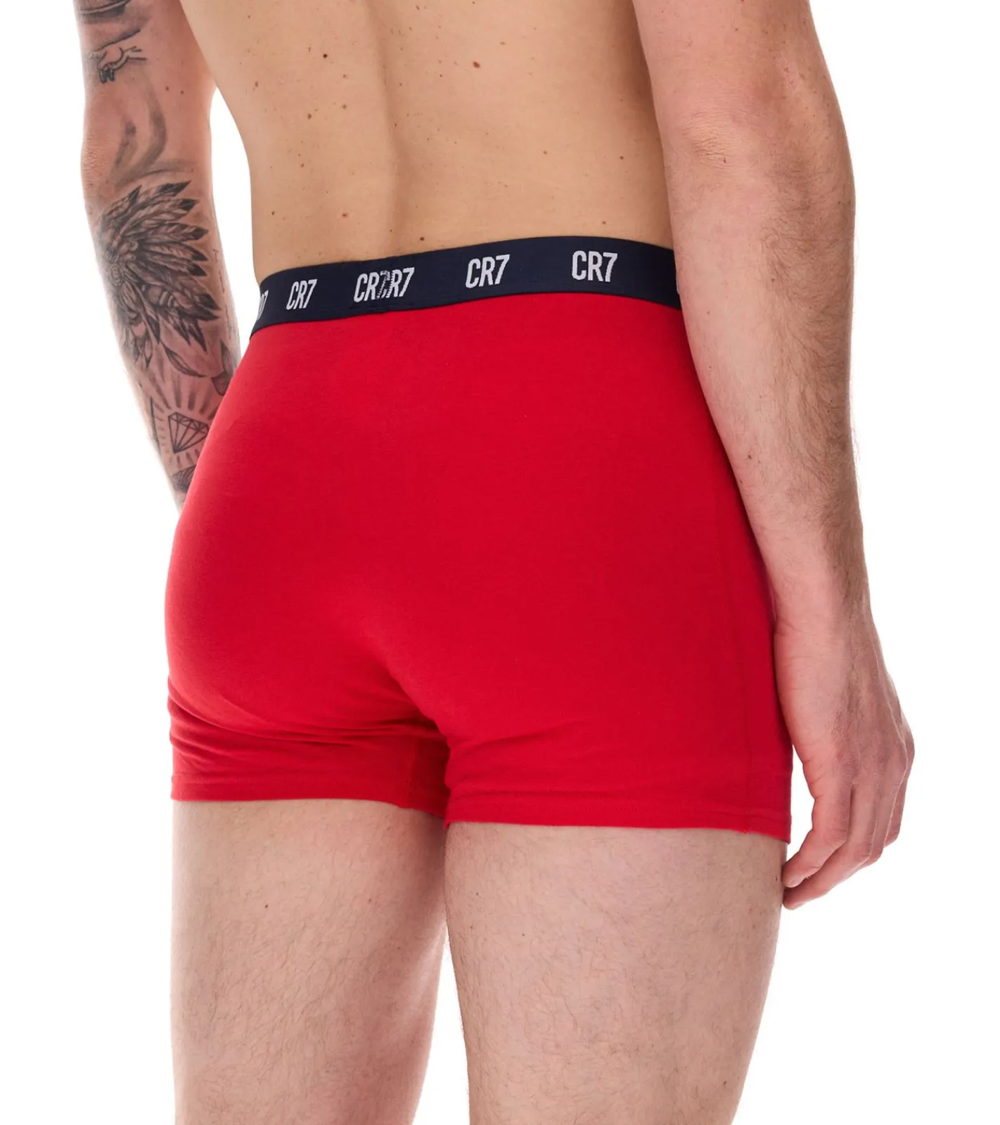 Unterwäsche|Boxershorts*CR7 CRISTIANO RONALDO 5er Pack Basic Trunk Herren Boxershorts atmungsaktive Baumwoll-Unterhose Unterwäsche 300-8125-49-2316 Rot/Grau/Navy/Schwarz
