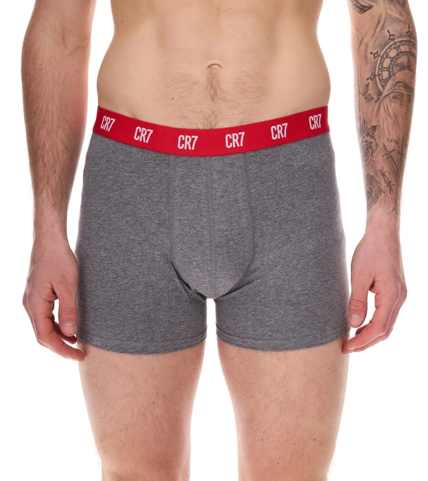 Unterwäsche|Boxershorts*CR7 CRISTIANO RONALDO 5er Pack Basic Trunk Herren Boxershorts atmungsaktive Baumwoll-Unterhose Unterwäsche 300-8125-49-2316 Rot/Grau/Navy/Schwarz