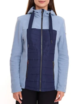 Mäntel & Jacken*KangaROOS 2er Pack Damen Fleece-Jacke Steppjacke mit Kapuze im Sparpack Übergangs-Jacke 19061321 Blau