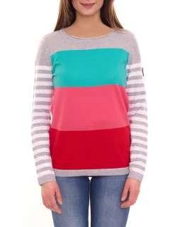 Sweater & Pullover*KangaROOS 2er Pack Damen Pullover Color-Blocking Baumwoll-Shirt 59680160 Grau/Türkis/Rosa