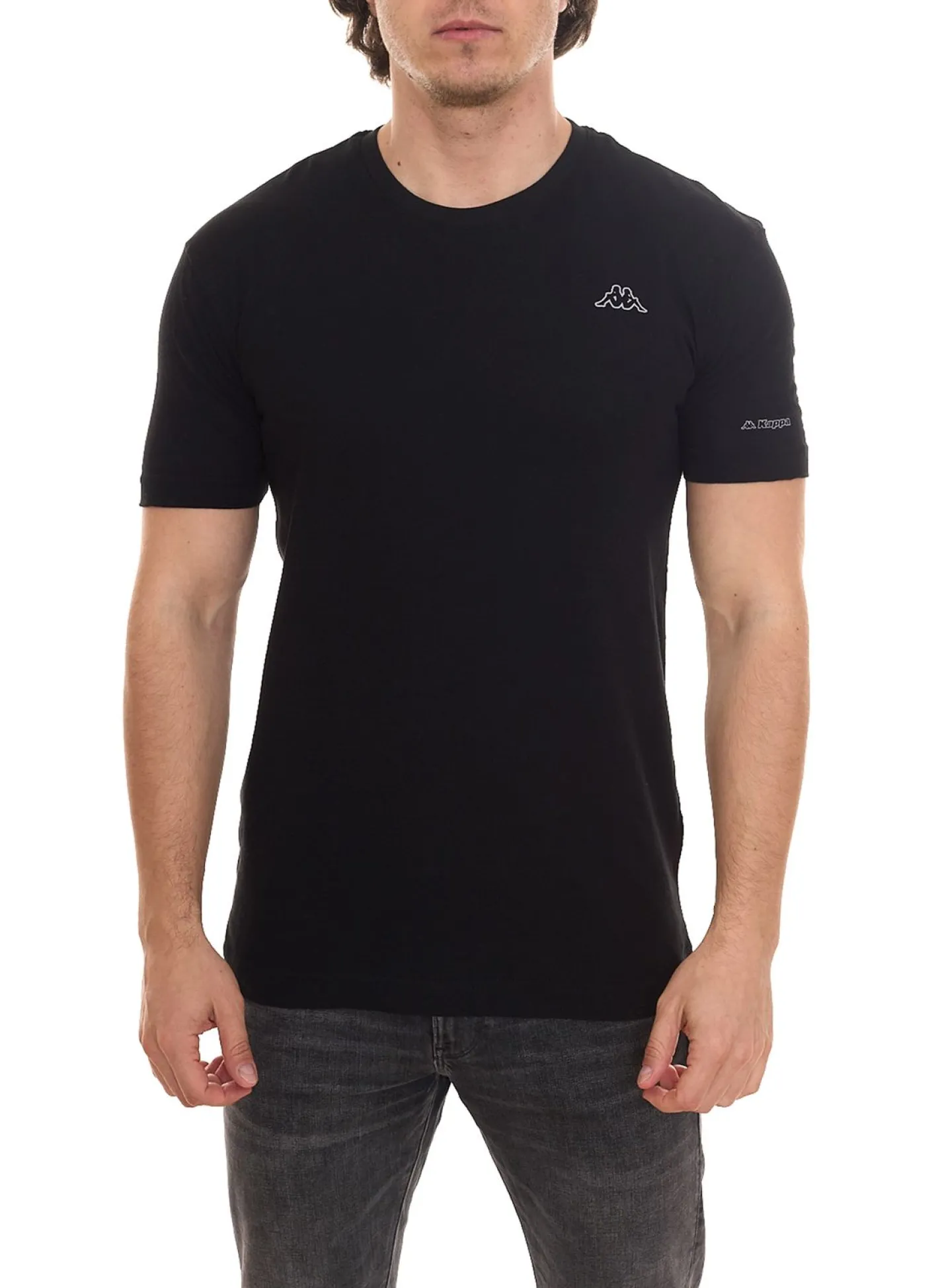 T-Shirts & Tank Tops*Kappa 10er Pack Herren Baumwoll-Shirt Rundhals-Shirt mit kleinem Logo-Patch Kurzarm-Shirt T-Shirt Sparpack 711169 , Blau oder Schwarz Weiß