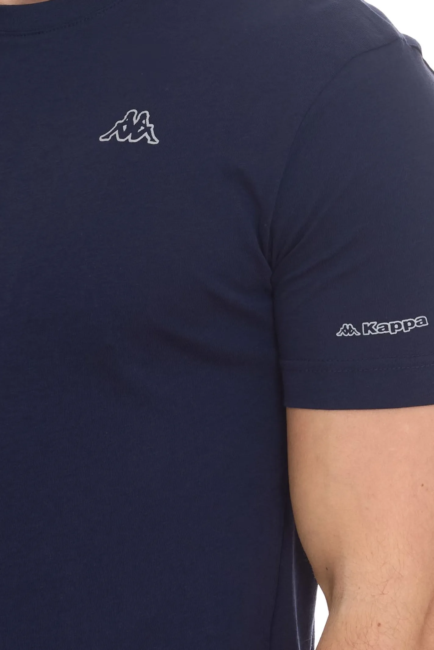 T-Shirts & Tank Tops*Kappa 8er Pack Herren Baumwoll-Shirt Rundhals-Shirt mit kleinem Logo-Patch Kurzarm-Shirt T-Shirt Sparpack 711169 , Blau oder Schwarz Weiß