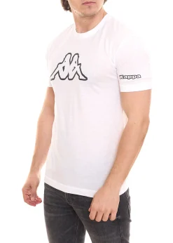 T-Shirts & Tank Tops*Kappa 6er Pack Herren Baumwoll-Shirt Rundhals-Shirt mit großem Logo-Patch Kurzarm-Shirt Blau, Schwarz oder Weiß