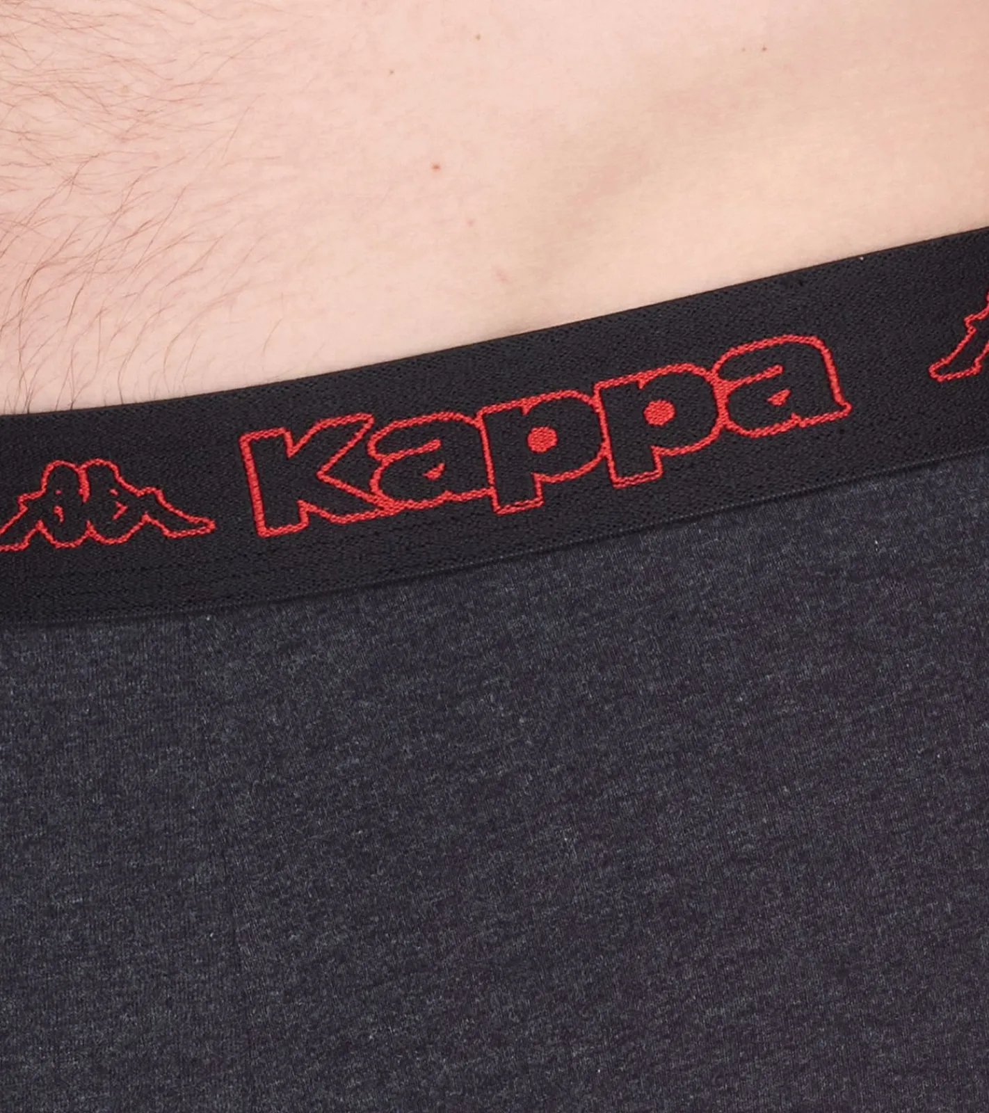 Unterwäsche|Boxershorts*Kappa 2er Pack Herren Boxershorts mit Marken Schriftzug und Logo Unterhose 351K1JW ADK Dunkelgrau/Hellgrau/Rot
