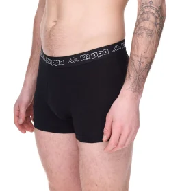 Unterwäsche|Boxershorts*Kappa 2er Pack Herren Boxershorts mit Marken Schriftzug und Logo Unterhose 351L1JW ADL Schwarz/Blau/Rot