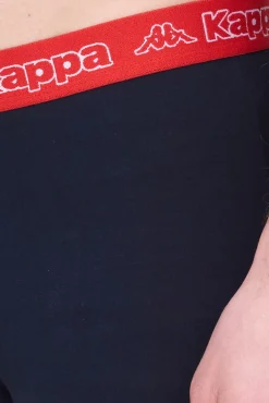 Unterwäsche|Boxershorts*Kappa 2er Pack Herren Boxershorts mit Marken Schriftzug und Logo Unterhose 351L1JW ADL Schwarz/Blau/Rot