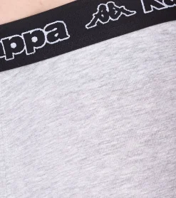 Unterwäsche|Boxershorts*Kappa 2er Pack Herren Boxershorts mit Marken Schriftzug und Logo Unterhose 351K1JW A80 Schwarz/Hellgrau