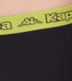 Unterwäsche|Boxershorts*Kappa 2er Pack Herren Boxershorts mit Marken Schriftzug und Logo Unterhose 351K1JW ADO Schwarz/Lime
