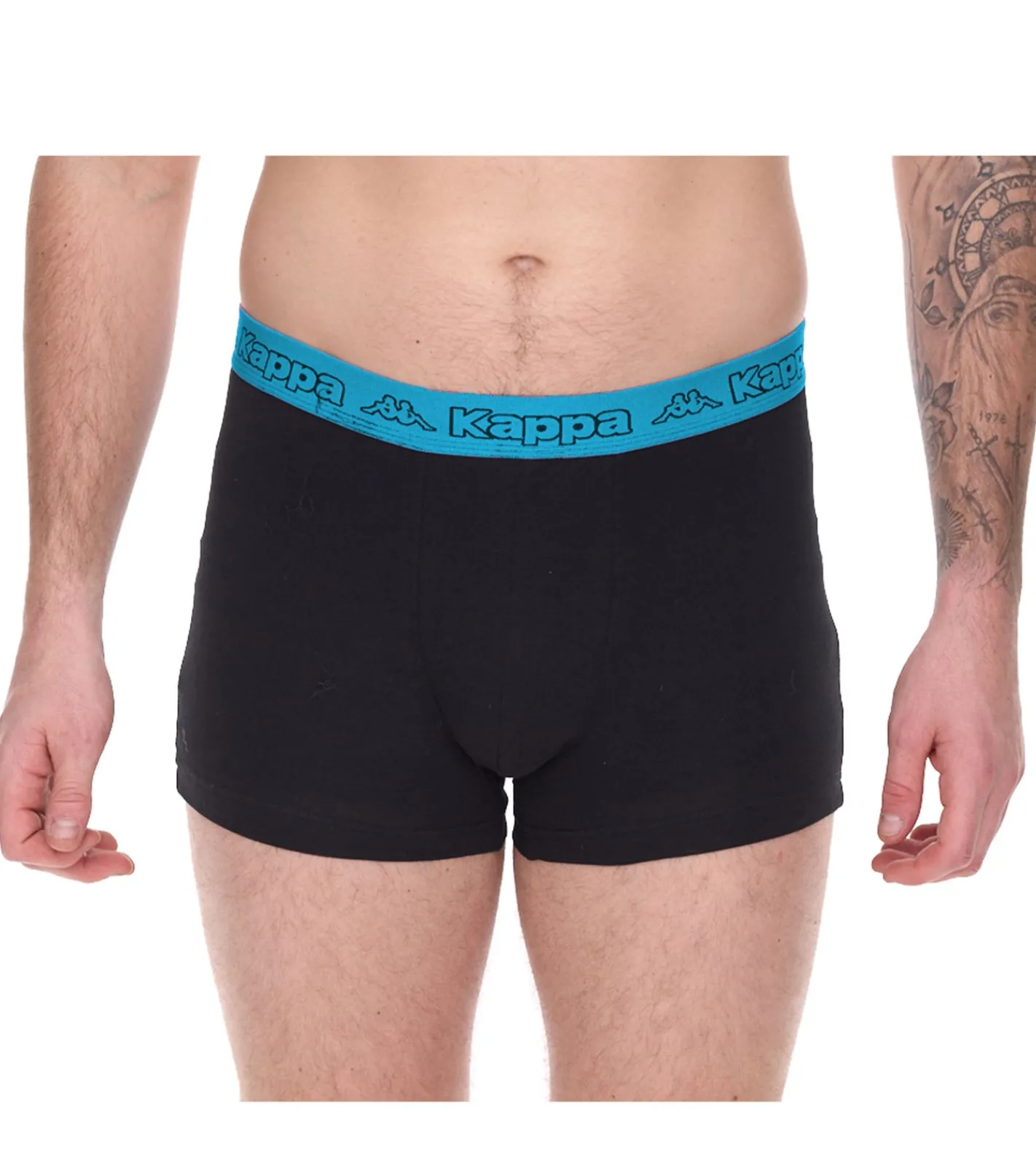 Unterwäsche|Boxershorts*Kappa 2er Pack Herren Boxershorts mit Marken Schriftzug und Logo Unterhose 351K1JW ADN Schwarz/Blau