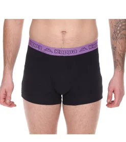 Unterwäsche|Boxershorts*Kappa 20er Pack Herren Boxershorts mit Marken Schriftzug und Logo Unterhose 351K1JW Schwarz/Lime oder Schwarz/Violett