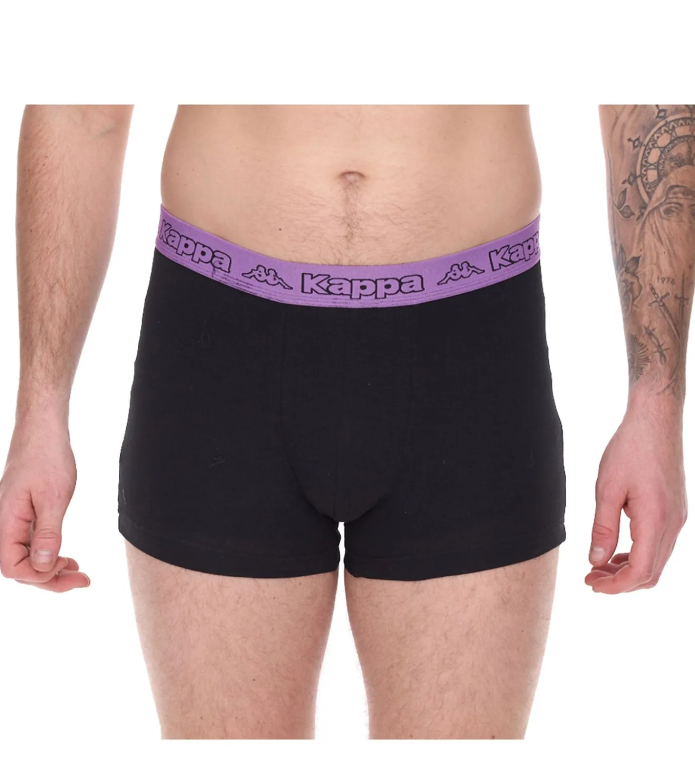 Unterwäsche|Boxershorts*Kappa 20er Pack Herren Boxershorts mit Marken Schriftzug und Logo Unterhose 351K1JW Schwarz/Lime oder Schwarz/Violett