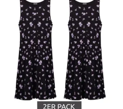 Kleider & Röcke*KIDSWORLD 2er Pack Mädchen Sommer-Kleid mit Allover Blumen-Muster Freizeit-Kleid 74239509 Schwarz