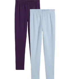 Sportunterbekleidung|Jogginghosen & Fitnessmode*O46bpx 2er Pack Kinder Funktionsleggings mit weichem Plüschfutter Baumwoll-Hosen Alltags-Leggings 923562 Lila/Blau