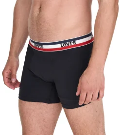 Unterwäsche|Boxershorts*LEVI´S 5er Pack LEVI`S Herren Boxershorts Baumwoll-Unterwäsche mit farblichen Akzenten am Bund 701224335 Schwarz/Grau/Blau