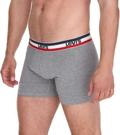 Unterwäsche|Boxershorts*LEVI´S 5er Pack LEVI`S Herren Boxershorts Baumwoll-Unterwäsche mit farblichen Akzenten am Bund 701224335 Schwarz/Grau/Blau