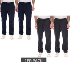 Jogginghosen & Fitnessmode*MAUI SPORTS 2er Pack Herren Fleece-Hose Freizeit-Jogger Homewear Oeko-Tex 100 zertifiziert 9087474 Blau oder Grau