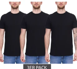 T-Shirts & Tank Tops*Mercedes-Benz 3er Pack AMG Petronas F1 MAPF1 FW Blank Herren Basic T-Shirt mit kleinem Print am Arm Baumwoll-Shirt 701219057 001 Schwarz