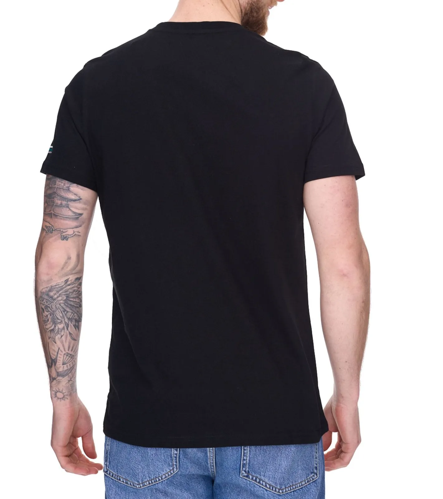 T-Shirts & Tank Tops*Mercedes-Benz 3er Pack AMG Petronas F1 MAPF1 FW Blank Herren Basic T-Shirt mit kleinem Print am Arm Baumwoll-Shirt 701219057 001 Schwarz