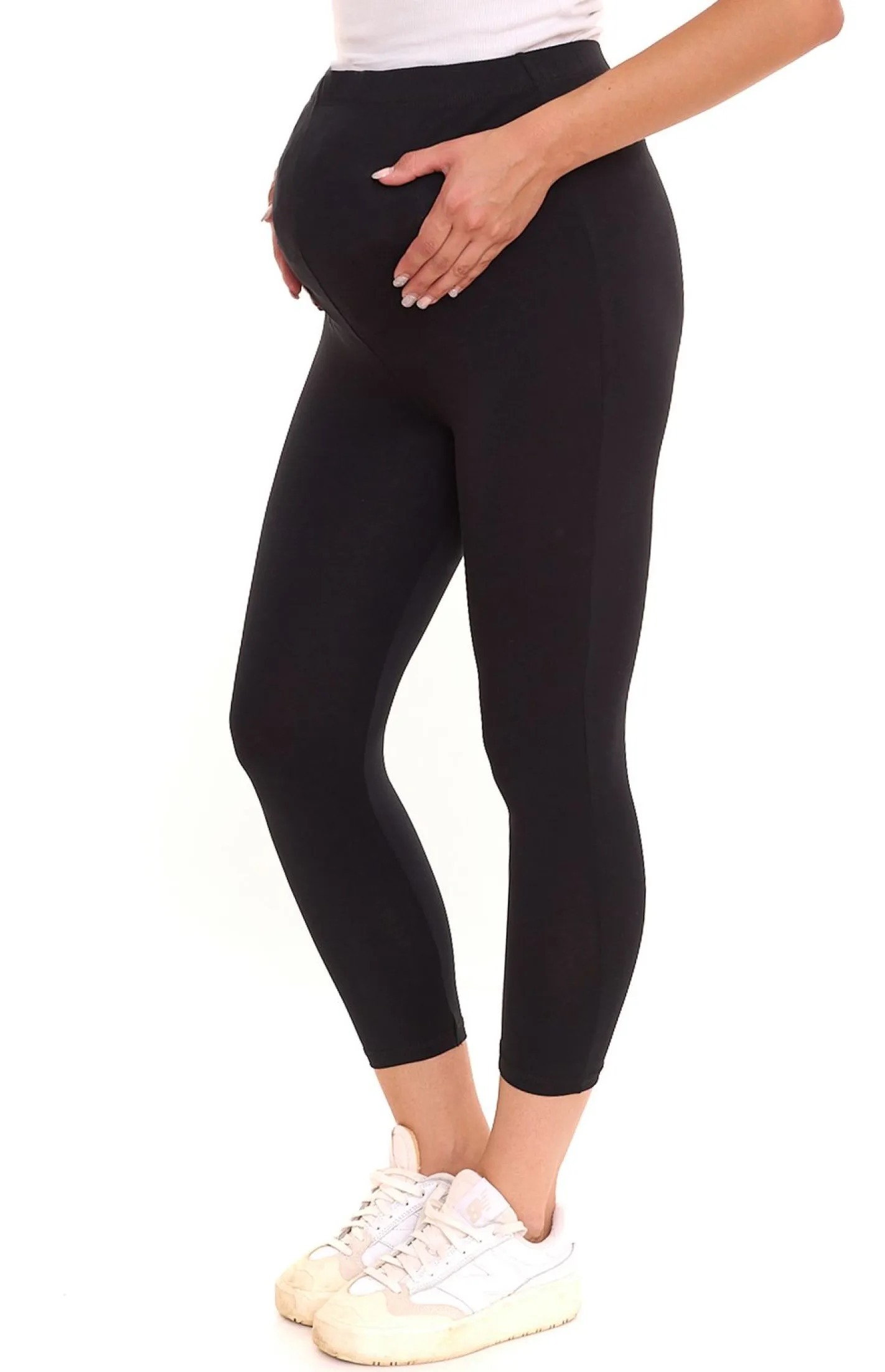 Hosen & Jeans*neun 9 monate 2er Pack Damen Umstands-Leggings bequeme Schwangerschafts-Hose Umstandsmode 258541 Schwarz/Navy