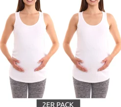 Tops & T-Shirts*neun 9 monate 2er Pack Damen Sommer-Top schlichtes Schwangerschafts-Shirt Umstandsmode 65642053 Weiß