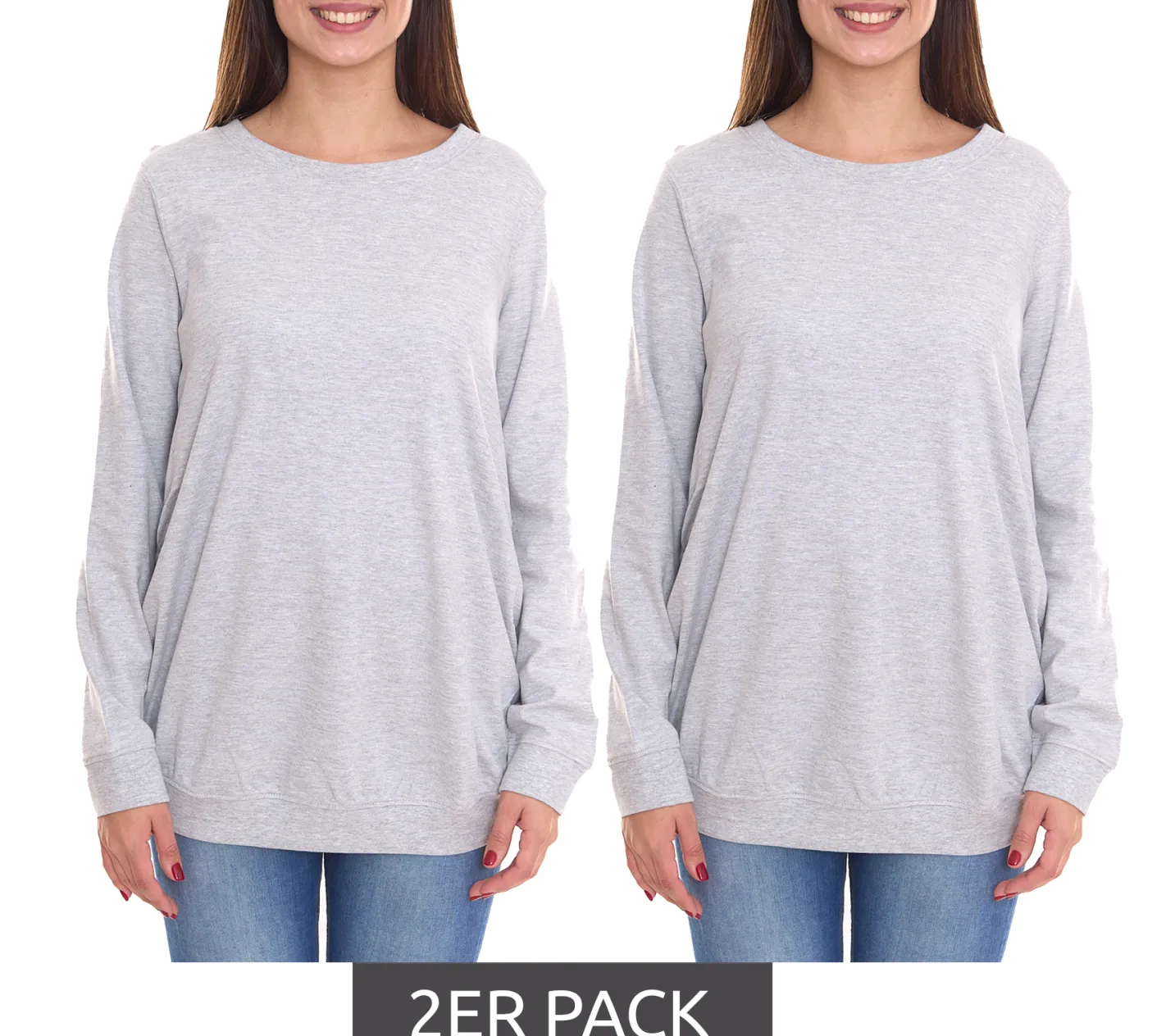 Sweater & Pullover*neun 9 monate 2er Pack Damen schlichtes Schwangerschafts-Shirt Umstands-Mode 54707926 Grau