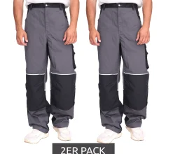 Jeans & Hosen*NORTHERN COUNTRY 2er Pack Herren Arbeits-Hose mit Knie-Verstärkung Berufsbekleidung Heimwerker-Hose 60380202 Grau/Schwarz